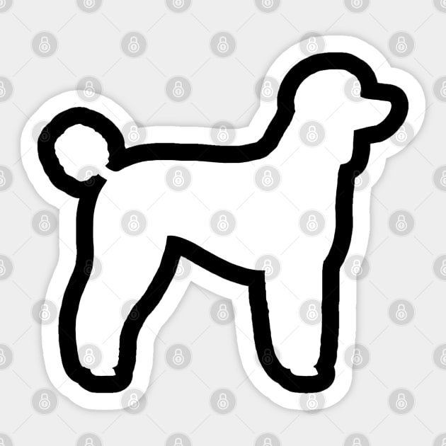 White Standard Poodle Silhouette Sticker by Coffee Squirrel